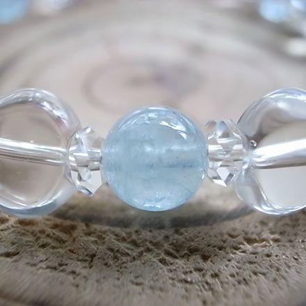 ⭐︎【天然】アクアマリン ブレスレット 15.2mm 66.5g ⭐︎【天然】アクアマリン ブレスレット 33.3g